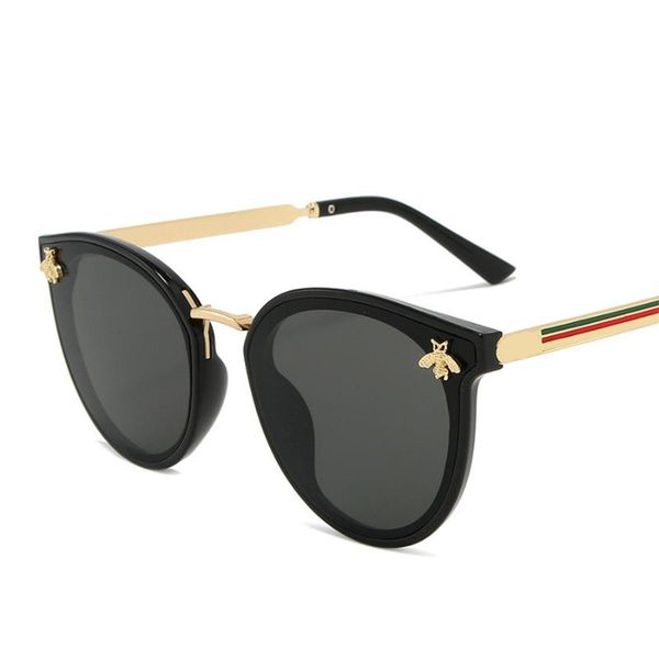 

2020 bee fashion for women sunglasses men square brand design sun glasses oculos retro male iron, White;black