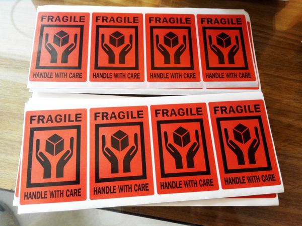 

200pcs 51x76mm FRAGILE HANDLE WITH CARE Self-adhesive Shipping Label Sticker for commodity protection during shipping,Item No.SS20