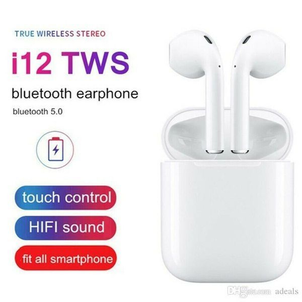 

i12 TWS Bluetooth 5.0 Earphone Smart Touch Control Wireless Earbuds NEW UK