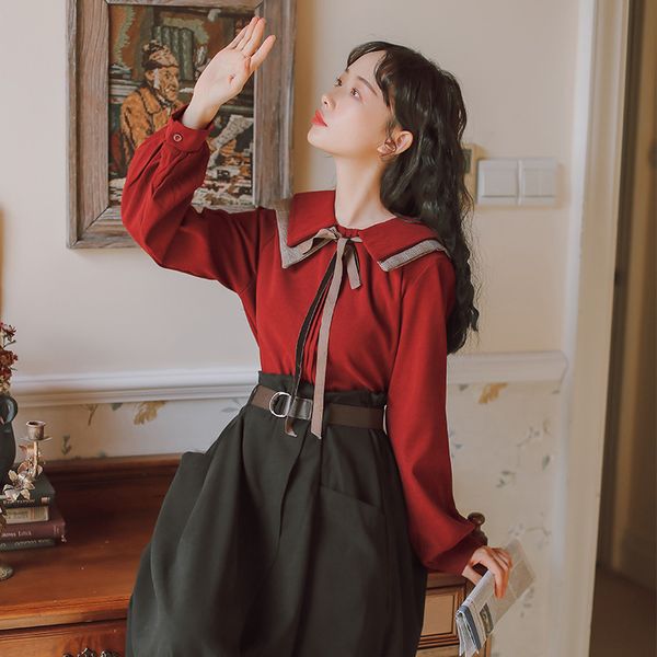 

2019 new fashion women's clothing retro shirt womens and blouses, White