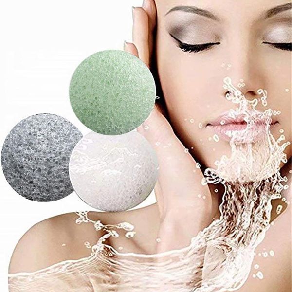 

natural konjac fiber face wash cleanse sponge puff exfoliator tools e1231