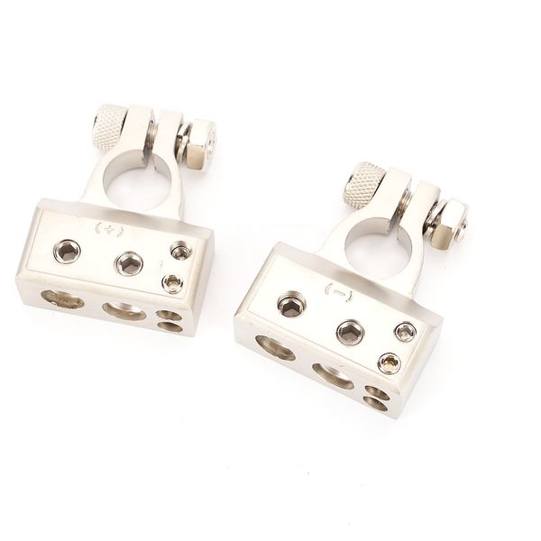 

2pcs universal auto car battery bottle pile head cable terminal connector holder post clamp clips silver