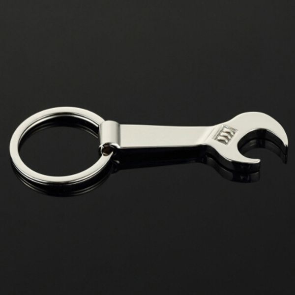 

1pc creative metal wrench spanner beer bottle opener keychain keyring tools model key holder, Silver