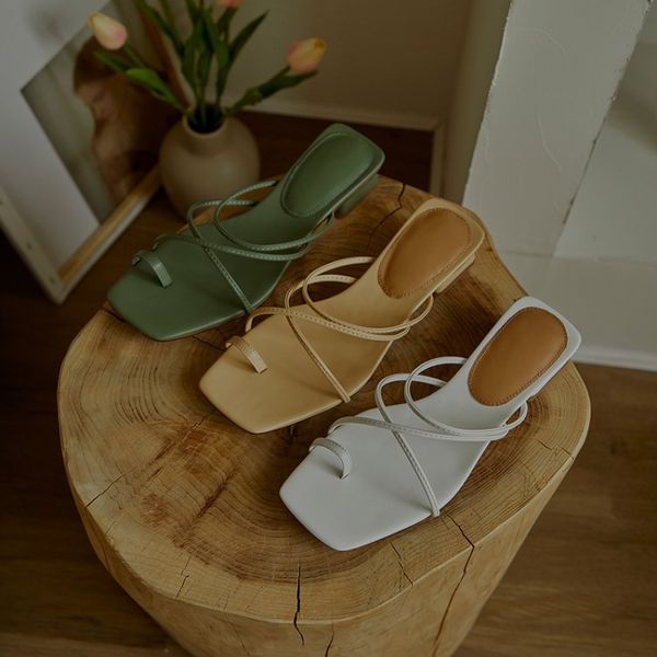 

slippers casual low square heel shoes rubber flip flops slipers women cross-tied slides med luxury block soft hawaiian 2020, Black