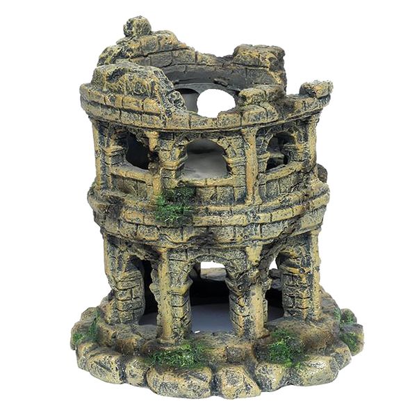 

aquarium decor resin artificial decoration, roman coliseum model decor for aquarium, landscape, reptile house