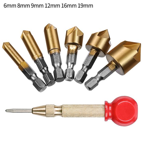 

countersink drill bit practical home diy chamfer hex shank center punch 6mm-19mm cutter 90 degree woodworking tool carpenter