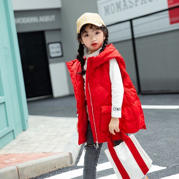 

kids thickened ultra-thin white duck down vest girls medium and large children hooded duck down vest waistcoat, Camo