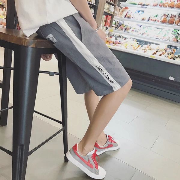 

cysincos letter print men sports beach shorts trousers cotton bodybuilding sweatpants fitness shorts jogger gyms men 2020, White;black