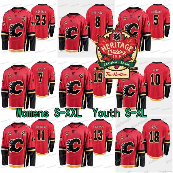 

Lady and Youth Calgary Flames Mark Giordano 2019 Heritage Classic Jersey T. J. Brodie Mikael Backlund Johnny Gaudrea Matthew Tkachuk Sean