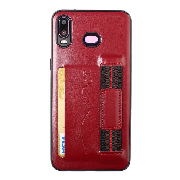 

fashion soft tpu and pu cover for samsung galaxy a6s case with hand strap and card slot for samsung galaxy a8s