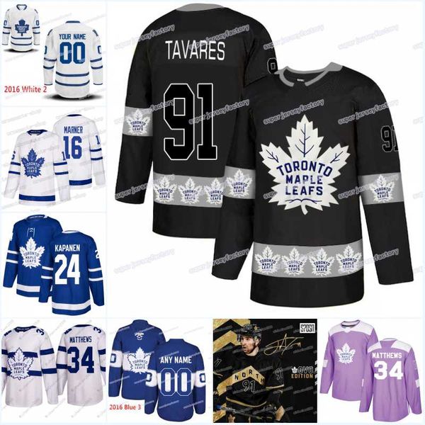 

91 JohnTavares Men Toronto Maple Leafs Jersey 16 Mitch Marner 11 Zach Hyman 31 Frederik Andersen 40 Garret Sparks New Season Hockey Jerseys