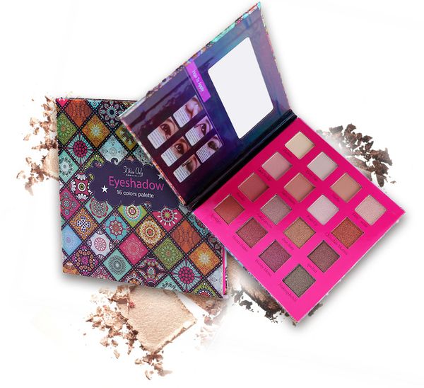 

16 colors glitter matte eyeshadow palette creamy soft nude eye shadow shimmer pigment metallic makeup beauty cosmetics