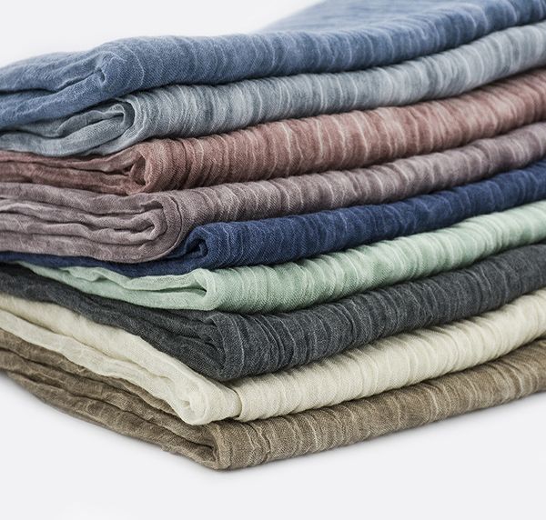 

large size wrinkles rough texture tie-dyed cotton linen scarves shawls art style retro mori girl style female scarves pushmina