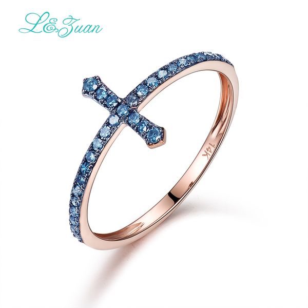 Women/'s anneaux bleu pierre naturelle or Rose Mode Fête de mariage de luxe bijoux