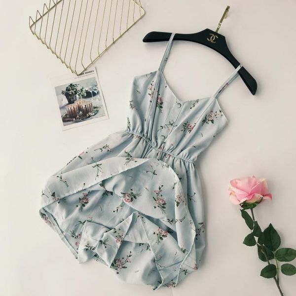 

women designer dresses women designer clothes 2019 new woman clothes fashion summer printed v neck sleeveless strap dress drop shipping, Black;gray