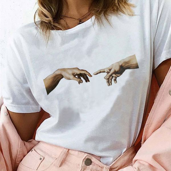 

women designer clothes women shirts michelangelo vogue printed t shirt women summer vintage esthetic grunge graphic teas white