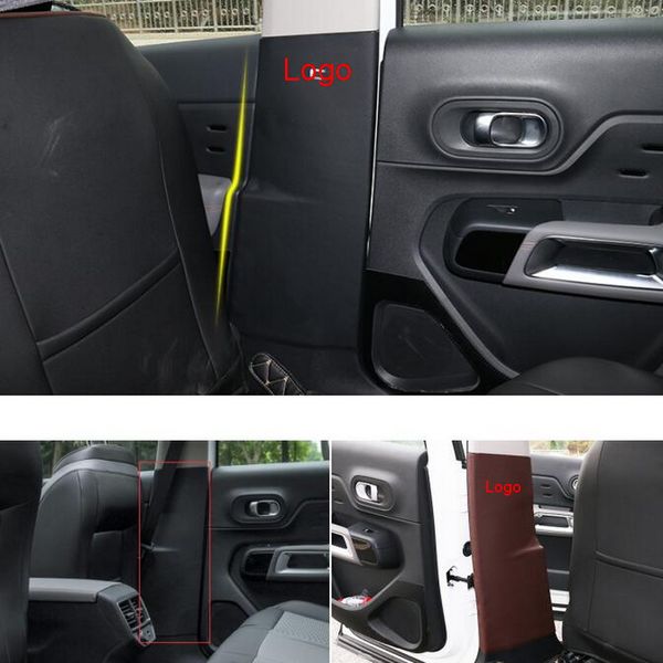 

tonlinker interior b-pillar seat belt cover sticker for c5 aircross 2018-19 car styling 2 pcs pu leather cover sticker