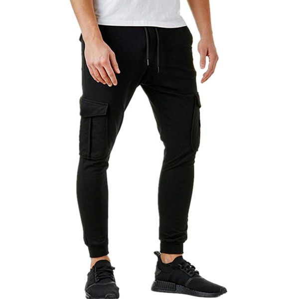 

new men black joggers pants summer 2019 mens big pockets ankel cargo pants fashion male spring streetwear overalls sweatpants