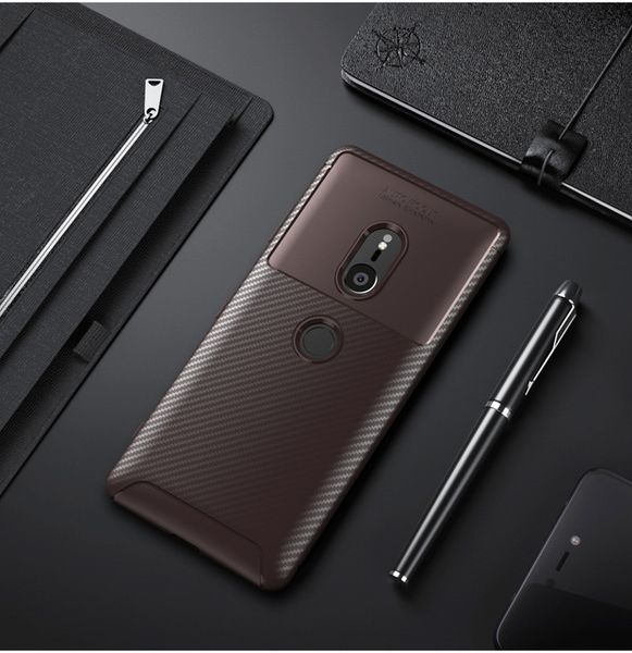 

роскошный доспех бампер мягкий край силикона углеродного волокна чехол для sony xperia xz3 xa2 plus xa3 ультра xz2 compact cover gel tpu she