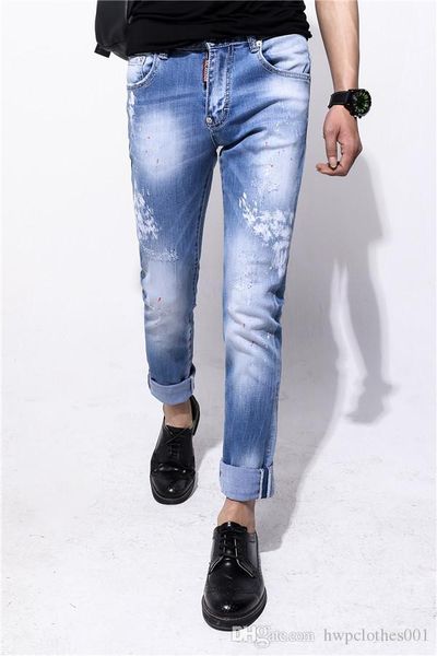 

fashion designer high street motorcycle jeans men women foreign men jogging skinny jeans slim denim pants purple brand jeans, Blue