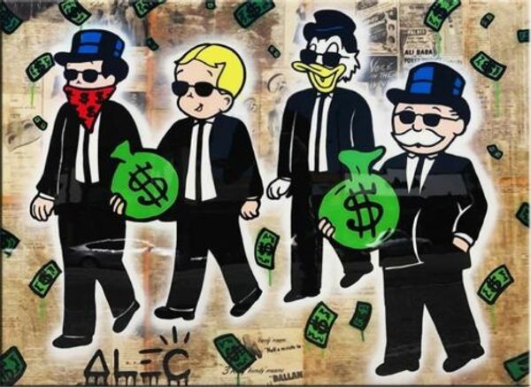 

alec монополия бэнкси городское искусство декора стены gentelmen crew home decor расписанную hd печать картины маслом на холсте wall art хол