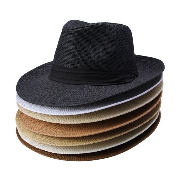 

men and women big cowboy hats panama straw hats outdoor sports caps wide brim hats, Blue;gray