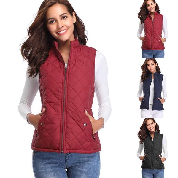 

2019 new women vest jacket sleeveless jacket winter vest windproof warm waistcoat, Black;white