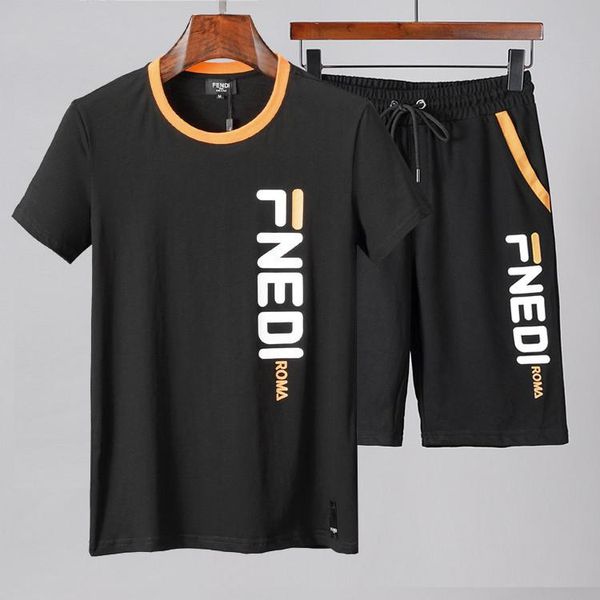 

2018 мужская футболка повседневная фитнес твердые мужские топы футболка + шорты из двух частей наборы летняя подставка для воротника мужская, Gray