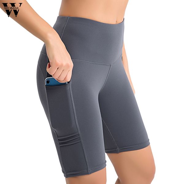 

womail summer shorts women's high waist elastic waist pockets leggings side cell phone skinny short for ladies dropship may27, White;black