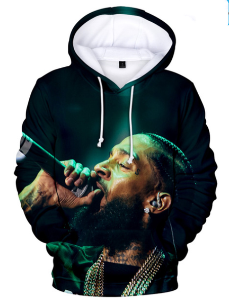 

new горячие моды мужчины / женщины nipsey hussle толстовки 3d печати streetwear повседневный пуловер с капюшоном фуфаек hip hop a650, Black