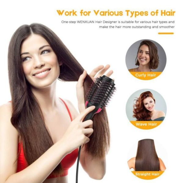 

hair dryer brush one step electric air brush 2 in 1 hair curler iron volumizer ionic blow dryer brush hair tool lxl810q
