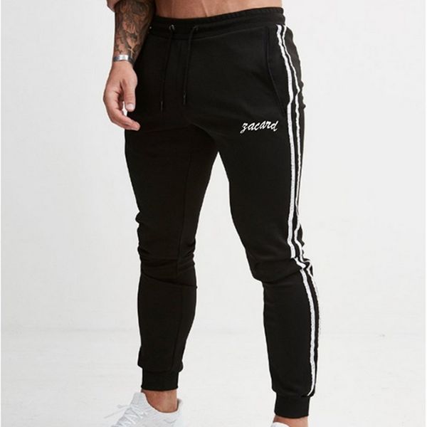 

joggers sweatpants drawstring sports men's casual trousers 2019 autumn striped drawstring sports men trousers pantalones hombre, Black