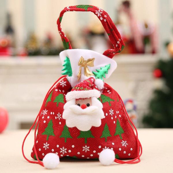 

new christmas candy bags gift treat bags decorations super cute santa claus candy santa claus drawstring gift bag