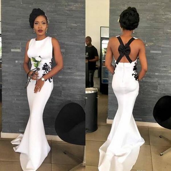 

белый русалка пром платья крест-накрест ремни sexy back кружева аппликации коктейльные платья развертки поезд jewel шеи вечерние платья, Black;red