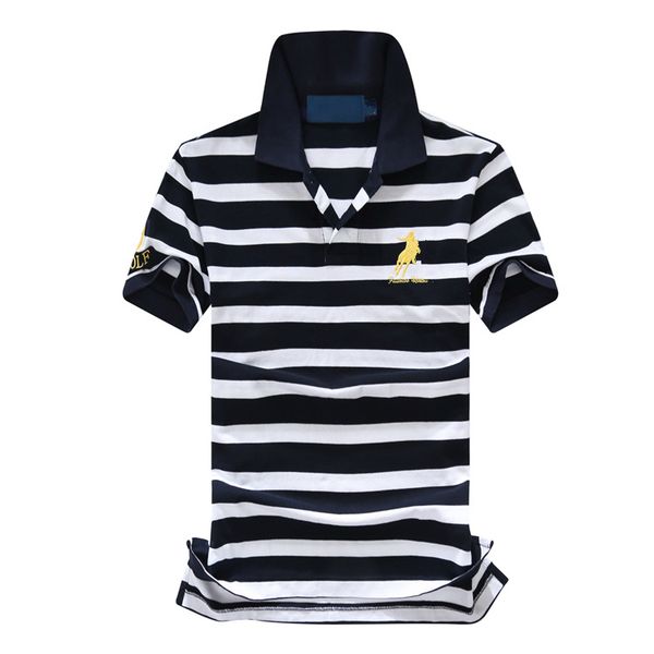 

mens polo shirt men summer short sleeve striped lapel embroidered polo shirt fashion breathable commute business tees 3 colors size s-2xl, White;black