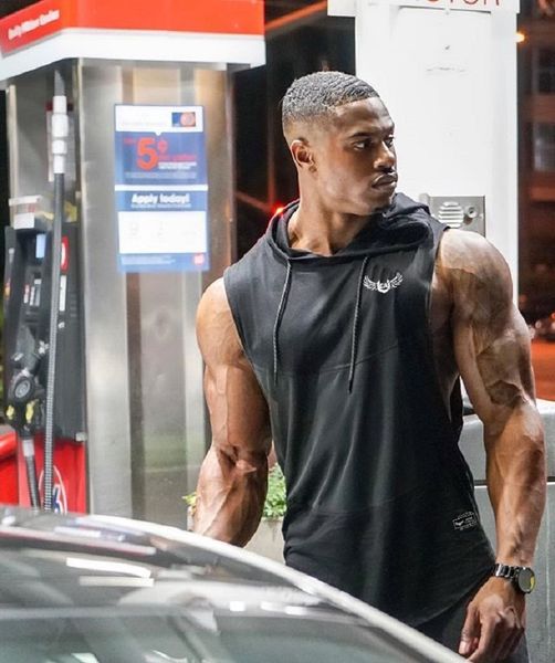 

men's sports vest summer new 2020 printed sleeveless hoodie outdoor fitness suit casual designer clothing 4 colors 23, White;black
