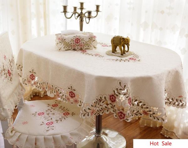 Wholesale Fashion Elliptical Table Cloth Oval Dining Table Cloth