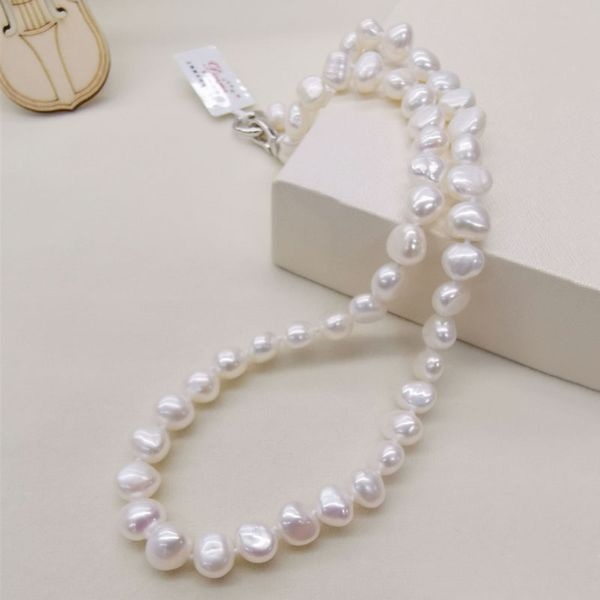 

rnsnfp002 8-9mm natural freshwater pearl necklace white/black/pink/purple pearl necklace for women gift, Silver
