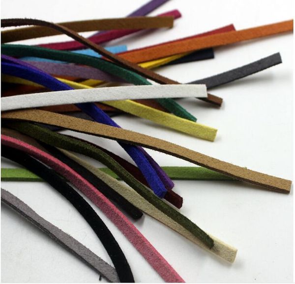 

смешанный цвет 3 мм плоская искусственная замша корейский бархат кожаный шнур строка веревка нить кружева выводы, Black;white