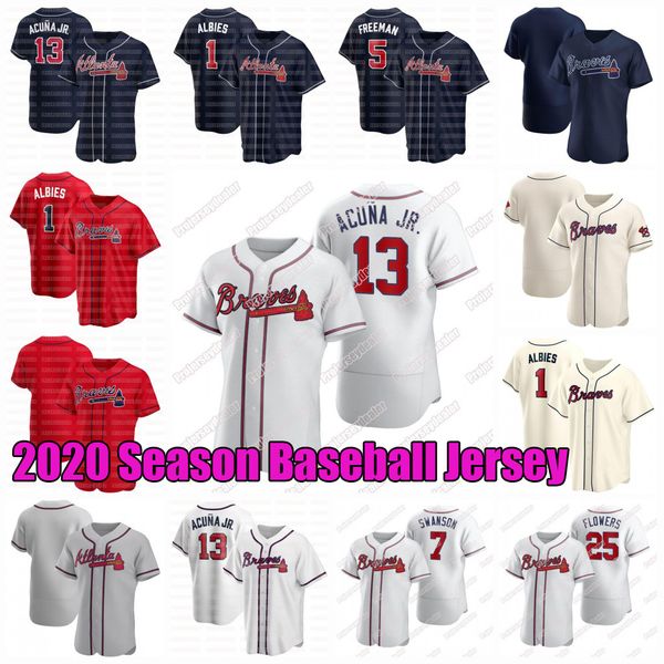 

рональд акуна jr. 2020 marcell ozun puig оззи albies остин райли феликс эрнандес фредди freemanandez поллок muncy педерсен бюлер джерси, Blue;black