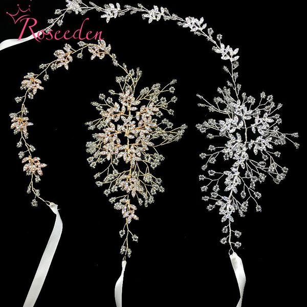 

100% handmade leaf bridal headband hair accessories rhinestone crystal wedding headpiece bride hair ornaments re746-2, Golden;white