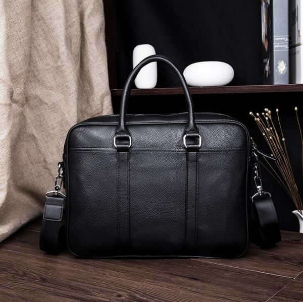 

factory wholesale men bag simple joker leather business briefcase litchi grain leathers carrying messenger bags large capacity computer hand