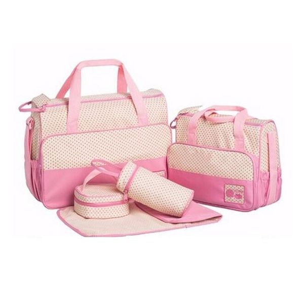 

2019 new baby diaper bag 5 pcs set multipurpose maternity changing bag high capacity waterproof travel backpack nursing handbag