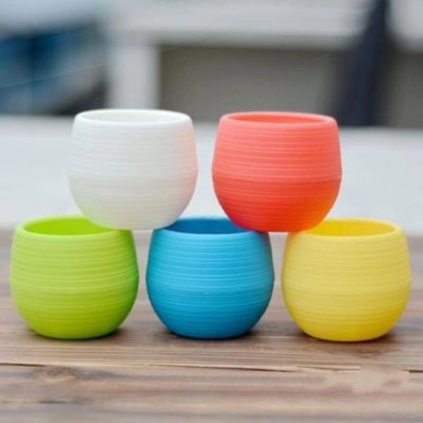 

красочные мини цветочные горшки посадка горшков садоводство пластиковые горшки завод цветочный горшок украшения офиса садовые принадлежности
