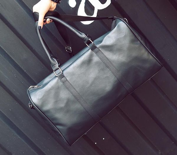 

luxury designer duffle bag men travel bags hand luggage pu leather handbags large cross body totes 55cm 003