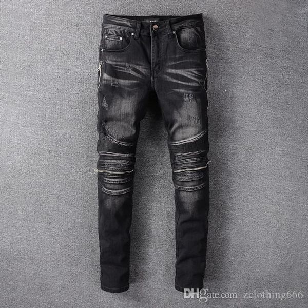 

2020 мужские дизайнерские джинсы кокосовое дерево печати мужская разорвал pantsdistressed молнии тонкий джинсы дизайнер бренда мужские джинс, Blue