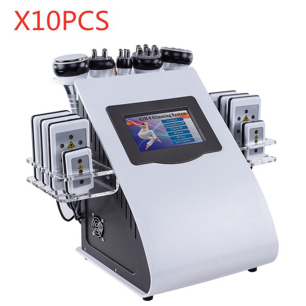 

x10pcs 6 in 1 ultrasound cavitation machine 40k ultrasonic cavitation lipolaser rf vaccum slimming body weight loss cavi lipo contouring ups