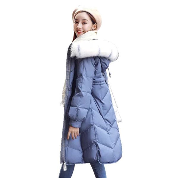 

2019 new winter women loose white duck down big real raccoon fur coat ladies hooded thicken warm casual parkas down jackets c130, Black