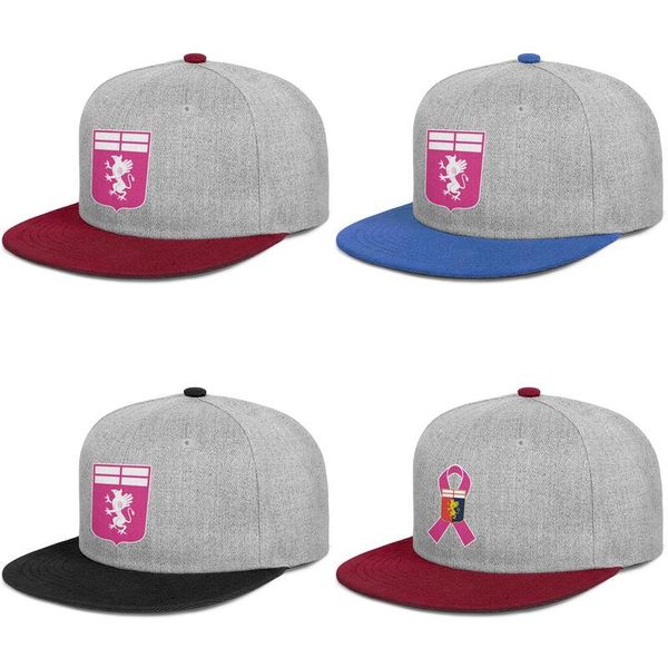 

genoa c.f.c.i rossoblu il grifone breast cancer powder female series mens and women flat edge trucker adjustable cap design your own, Blue;gray