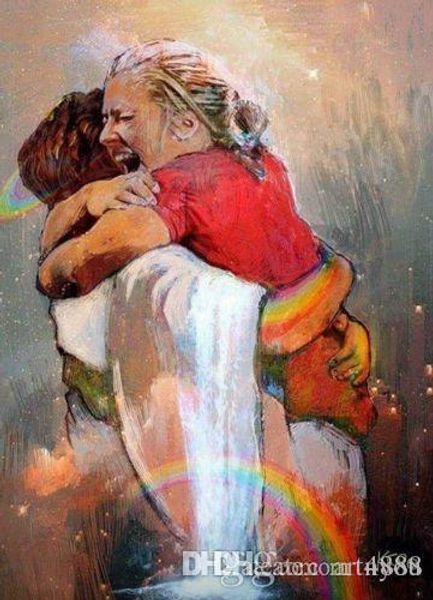 

kerolos i held him and would not let him go handpainted &hd print portrait art oil painting on canvas wall art 200314